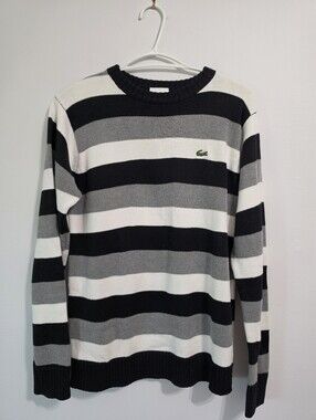9. Lacoste Striped Crewneck